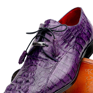 Marco Di Milano Tulum Men's Shoes Purple Exotic Crocodile Derby (MDM1008)-AmbrogioShoes
