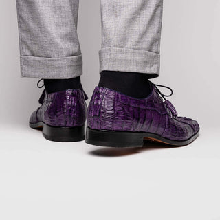 Marco Di Milano Tulum Men's Shoes Purple Exotic Crocodile Derby (MDM1008)-AmbrogioShoes