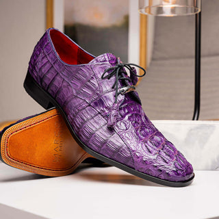 Marco Di Milano Tulum Men's Shoes Purple Exotic Crocodile Derby (MDM1008)-AmbrogioShoes