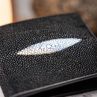 Marco Di Milano Vallo Men's Black & White Genuine Exotic Stingray Wallet (MDMW1000)-AmbrogioShoes