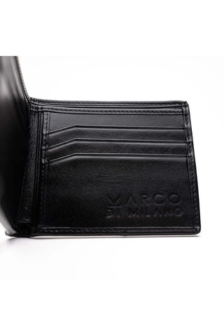 Marco Di Milano Vallo Men's Black & White Genuine Exotic Stingray Wallet (MDMW1000)-AmbrogioShoes