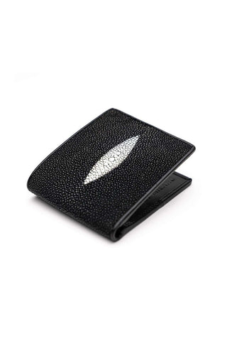Marco Di Milano Vallo Men's Black & White Genuine Exotic Stingray Wallet (MDMW1000)-AmbrogioShoes