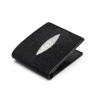 Marco Di Milano Vallo Men's Black & White Genuine Exotic Stingray Wallet (MDMW1000)-AmbrogioShoes