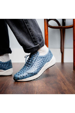 Marco Di Milano Varenna Exotic Ostrich Skin Sneaker (MDM1213)-AmbrogioShoes