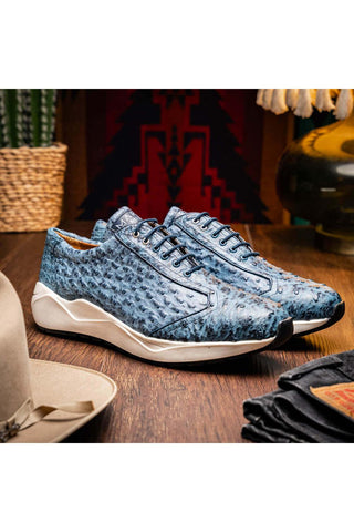 Marco Di Milano Varenna Exotic Ostrich Skin Sneaker (MDM1213)-AmbrogioShoes