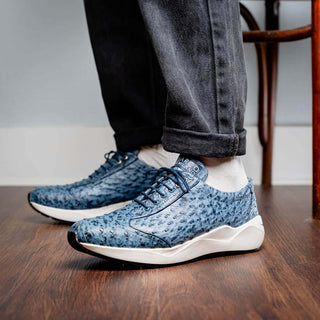 Marco Di Milano Varenna Men's Shoes Exotic Ostrich Skin Sneaker (MDM1213)-AmbrogioShoes