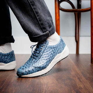 Marco Di Milano Varenna Men's Shoes Exotic Ostrich Skin Sneaker (MDM1213)-AmbrogioShoes