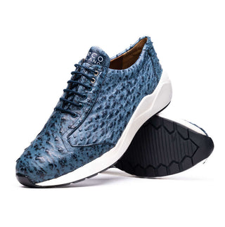 Marco Di Milano Varenna Men's Shoes Exotic Ostrich Skin Sneaker (MDM1213)-AmbrogioShoes