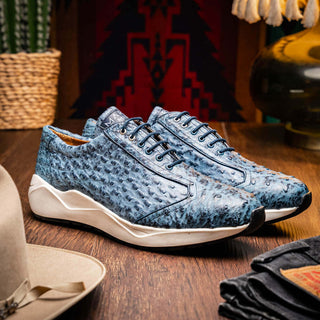 Marco Di Milano Varenna Men's Shoes Exotic Ostrich Skin Sneaker (MDM1213)-AmbrogioShoes