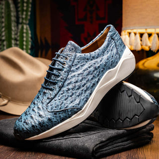 Marco Di Milano Varenna Men's Shoes Exotic Ostrich Skin Sneaker (MDM1213)-AmbrogioShoes