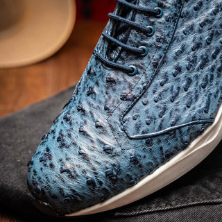 Marco Di Milano Varenna Men's Shoes Exotic Ostrich Skin Sneaker (MDM1213)-AmbrogioShoes