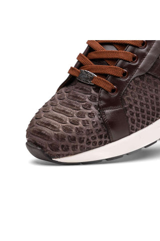 Marco Di Milano Verona Brown Exotic Python / Calfskin Fashion Sneakers (MDM1160)-AmbrogioShoes