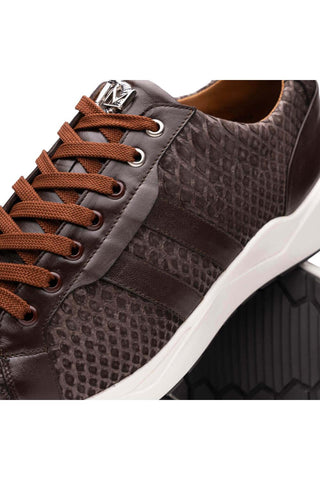 Marco Di Milano Verona Brown Exotic Python / Calfskin Fashion Sneakers (MDM1160)-AmbrogioShoes