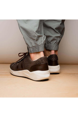 Marco Di Milano Verona Brown Exotic Python / Calfskin Fashion Sneakers (MDM1160)-AmbrogioShoes