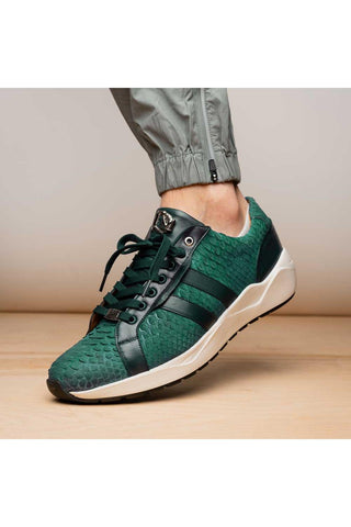 Marco Di Milano Verona Green Exotic Python / Calfskin Fashion Sneakers (MDM1160)-AmbrogioShoes