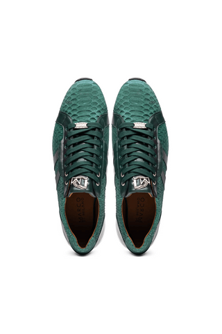 Marco Di Milano Verona Green Exotic Python / Calfskin Fashion Sneakers (MDM1160)-AmbrogioShoes