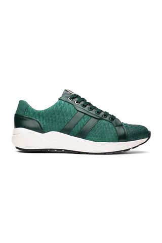 Marco Di Milano Verona Green Exotic Python / Calfskin Fashion Sneakers (MDM1160)-AmbrogioShoes