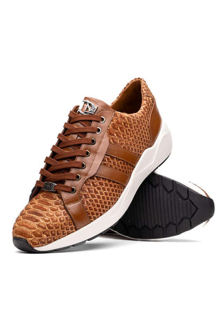 Marco Di Milano Verona Honey Exotic Python / Calfskin Fashion Sneakers (MDM1160)-AmbrogioShoes