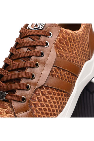 Marco Di Milano Verona Honey Exotic Python / Calfskin Fashion Sneakers (MDM1160)-AmbrogioShoes