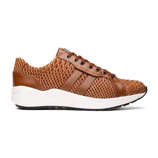 Marco Di Milano Verona Men's Shoes Honey Exotic Python / Calfskin Fashion Sneakers (MDM1160)-AmbrogioShoes