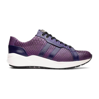 Marco Di Milano Verona Men's Shoes Purple Exotic Python / Calfskin Fashion Sneakers (MDM1160)-AmbrogioShoes