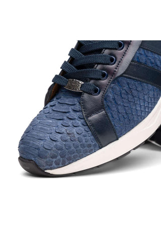 Marco Di Milano Verona Navy Exotic Python / Calfskin Fashion Sneakers (MDM1160)-AmbrogioShoes
