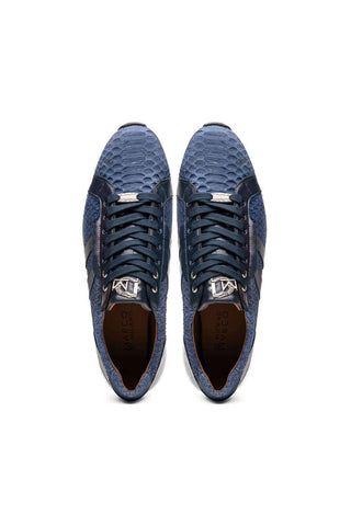 Marco Di Milano Verona Navy Exotic Python / Calfskin Fashion Sneakers (MDM1160)-AmbrogioShoes
