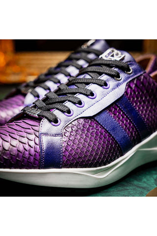 Marco Di Milano Verona Purple Exotic Python / Calfskin Fashion Sneakers (MDM1160)-AmbrogioShoes