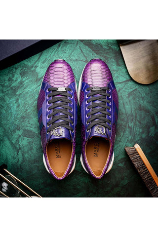Marco Di Milano Verona Purple Exotic Python / Calfskin Fashion Sneakers (MDM1160)-AmbrogioShoes