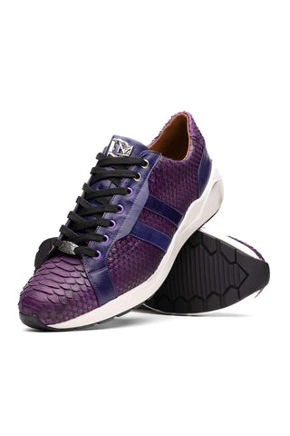 Marco Di Milano Verona Purple Exotic Python / Calfskin Fashion Sneakers (MDM1160)-AmbrogioShoes