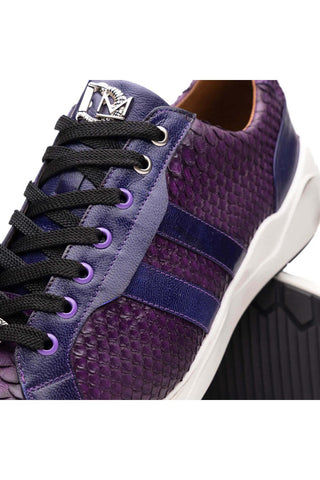 Marco Di Milano Verona Purple Exotic Python / Calfskin Fashion Sneakers (MDM1160)-AmbrogioShoes