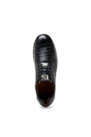 Marco Di Milano Vulcan Black Exotic Alligator Derby Sneakers (MDM1195)-AmbrogioShoes