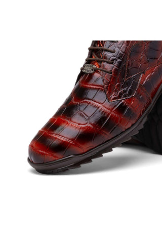 Marco Di Milano Vulcan Cognac Exotic Alligator Derby Sneakers (MDM1195)-AmbrogioShoes
