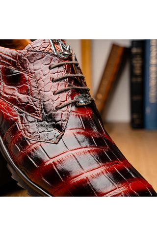 Marco Di Milano Vulcan Cognac Exotic Alligator Derby Sneakers (MDM1195)-AmbrogioShoes