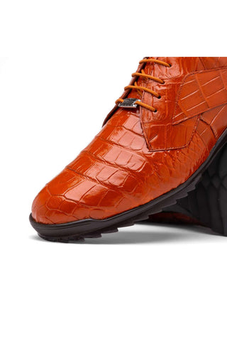 Marco Di Milano Vulcan Honey Exotic Alligator Derby Sneakers (MDM1195)-AmbrogioShoes