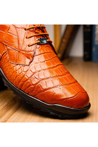 Marco Di Milano Vulcan Honey Exotic Alligator Derby Sneakers (MDM1195)-AmbrogioShoes