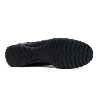 Marco Di Milano Vulcan Men's Shoes Black Exotic Alligator Derby Sneakers (MDM1195)-AmbrogioShoes