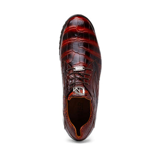 Marco Di Milano Vulcan Men's Shoes Cognac Exotic Alligator Derby Sneakers (MDM1195)-AmbrogioShoes