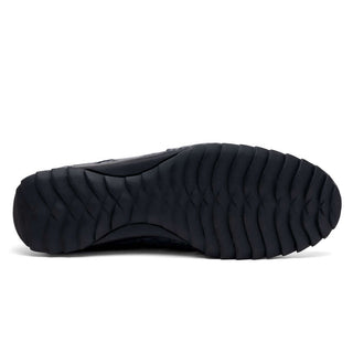 Marco Di Milano Vulcan Men's Shoes Gray Exotic Alligator Derby Sneakers (MDM1195)-AmbrogioShoes