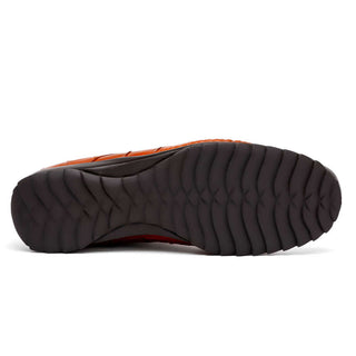 Marco Di Milano Vulcan Men's Shoes Honey Exotic Alligator Derby Sneakers (MDM1195)-AmbrogioShoes