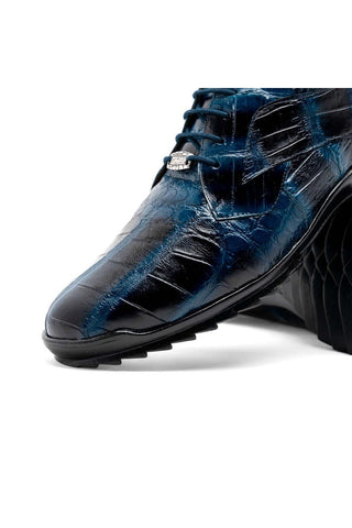 Marco Di Milano Vulcan Navy Exotic Alligator Derby Sneakers (MDM1195)-AmbrogioShoes