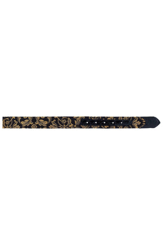 Mauri 0100/35 Men's Alligator & Gobelins Fabric Belt (MAB1053)-AmbrogioShoes