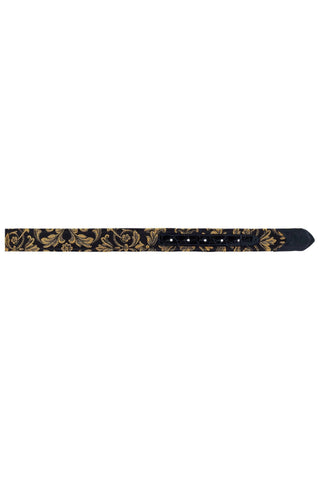 Mauri 0100/35 Men's Exotic Alligator Skin & Gobelins Fabric Belt (MAB1053)-AmbrogioShoes