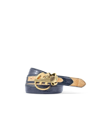Mauri 0100/35 Men's Exotic Crocodile Skin & Patent Calf-Skin Leather Belt (MAB1047)-AmbrogioShoes