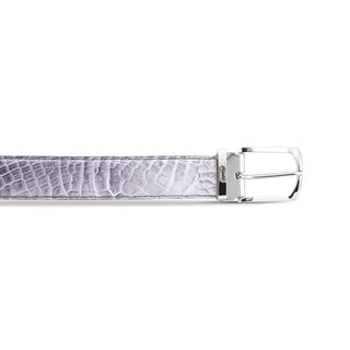 Mauri 0100/35 Men's Gray Combo Exotic Alligator Belt (MAB1058) (Special Order)-AmbrogioShoes