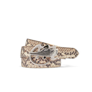 Mauri 0100/35 Men's Natural Exotic Python Belt (MAB1032) (Special Order)-AmbrogioShoes