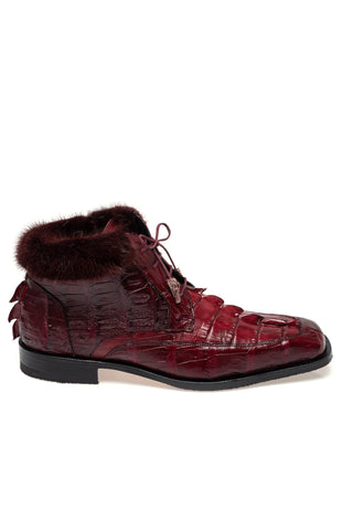 Mauri 1027 Cave Exotic Crocodile Skin / Hornback / Mink Shearling Ankle Boot (MA5690)-AmbrogioShoes