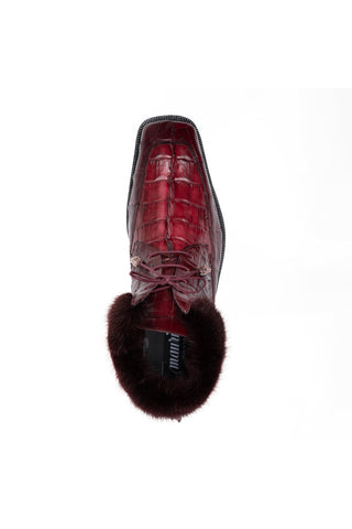 Mauri 1027 Cave Exotic Crocodile Skin / Hornback / Mink Shearling Ankle Boot (MA5690)-AmbrogioShoes