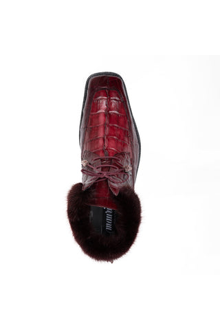 Mauri 1027 Cave Exotic Crocodile Skin / Hornback / Mink Shearling Ankle Boot (MA5690)-AmbrogioShoes