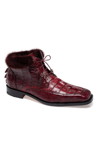 Mauri 1027 Cave Exotic Crocodile Skin / Hornback / Mink Shearling Ankle Boot (MA5690)-AmbrogioShoes